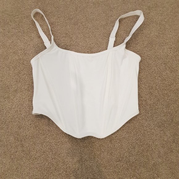Glassons Tops - White Open-Back Corset Top